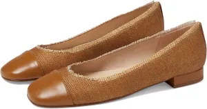 Imply French Sole Flats in Tan Raffia