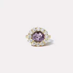 3ct Spinel and Diamond Heirloom Bezel Ring