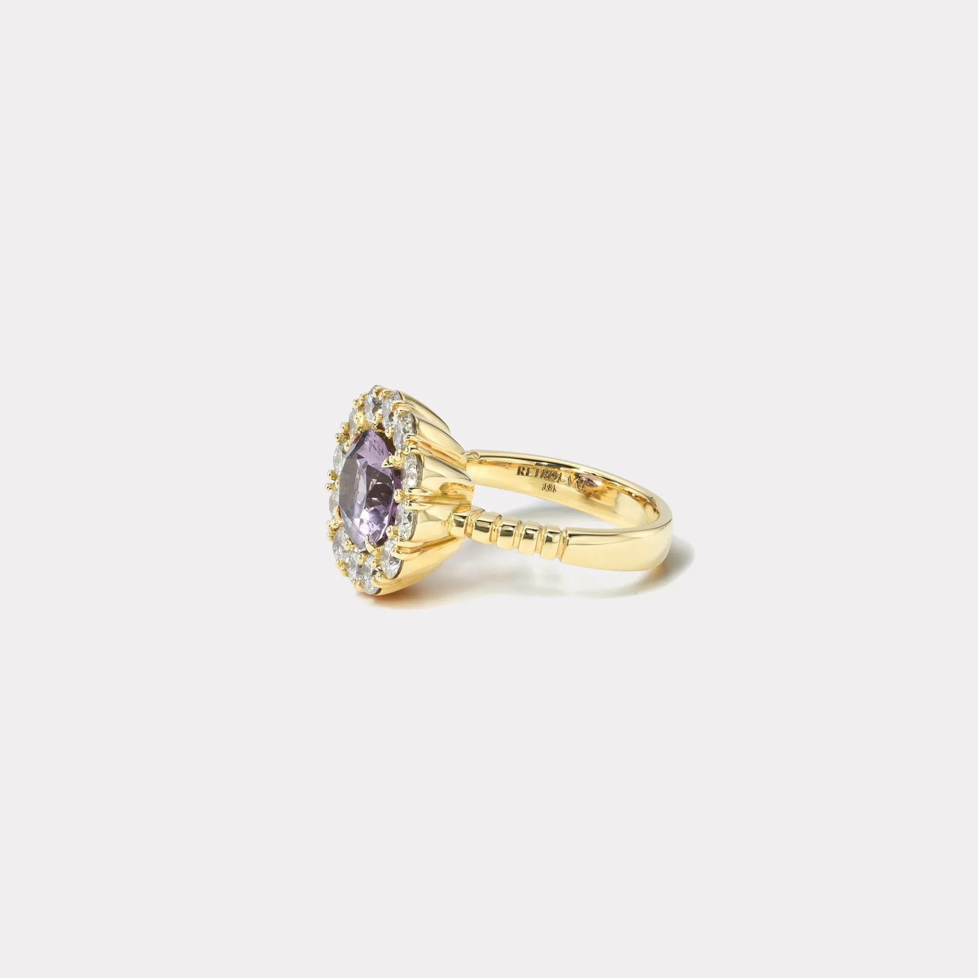 3ct Spinel and Diamond Heirloom Bezel Ring