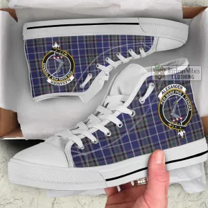 Alexander of Menstry Tartan High Top Shoes with Family Crest