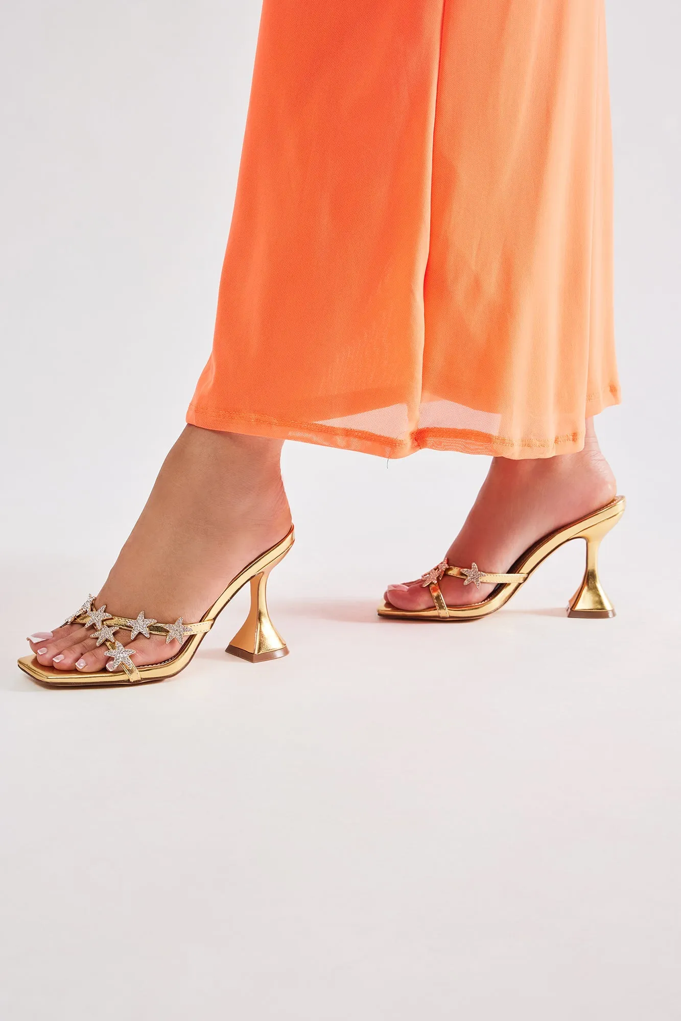 Amozae-Above The Stars Heeled Sandals - Gold