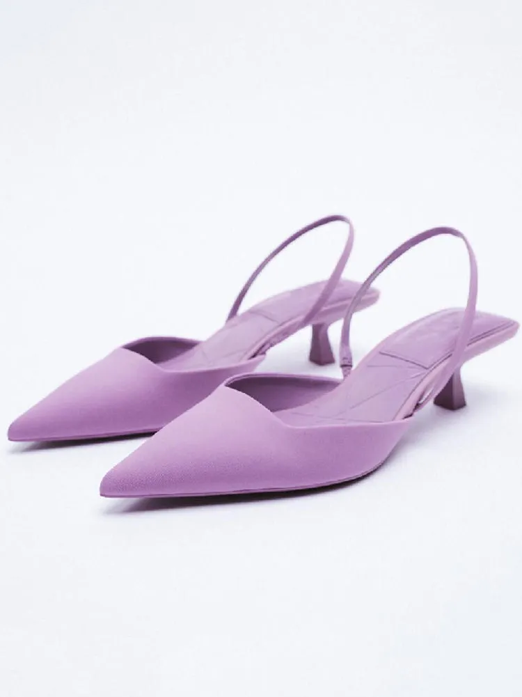 Amozae-Solid Color Pointed Toe High Heel Sandals