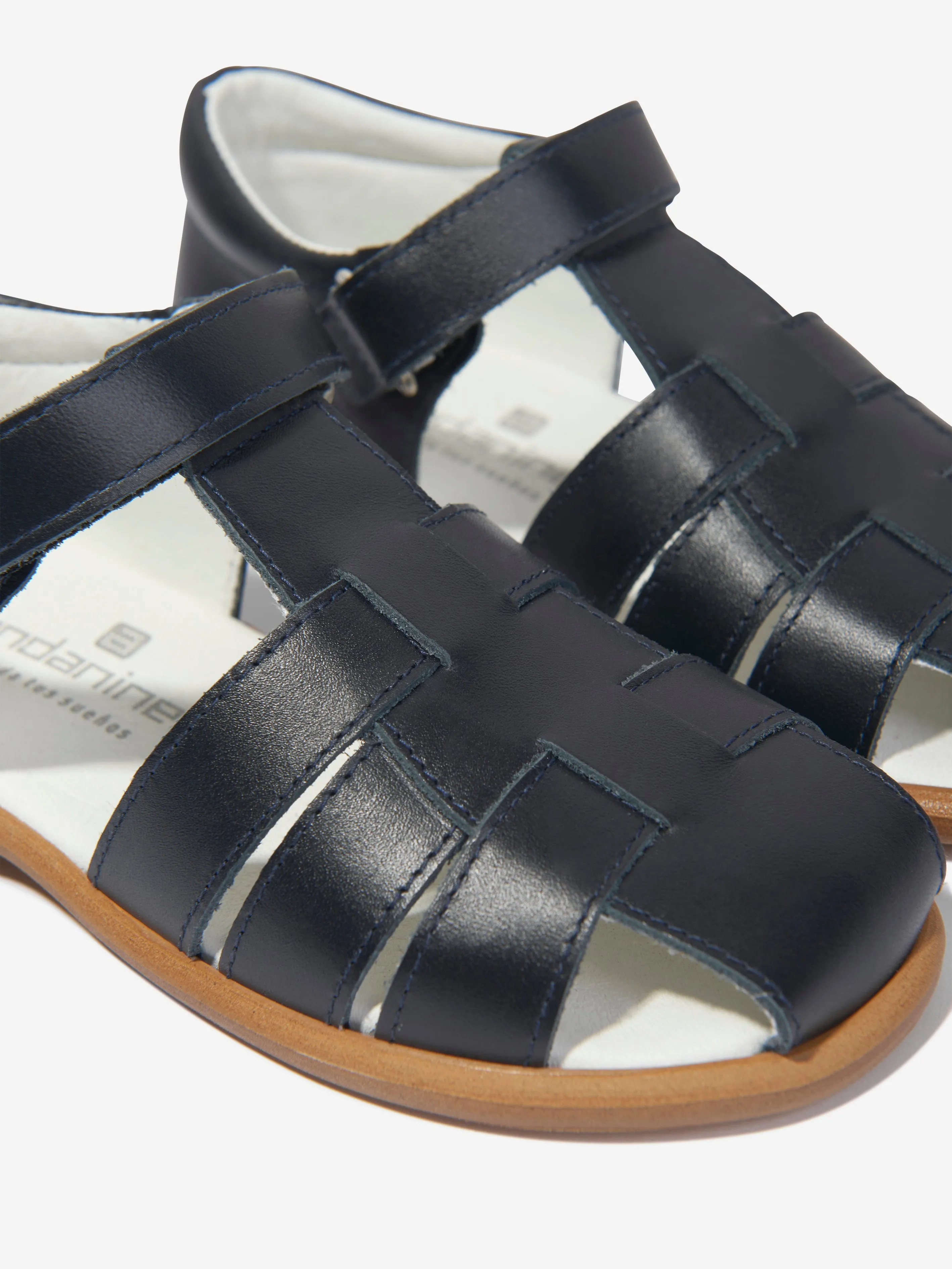 Andanines Boys Leather Sandals in Navy