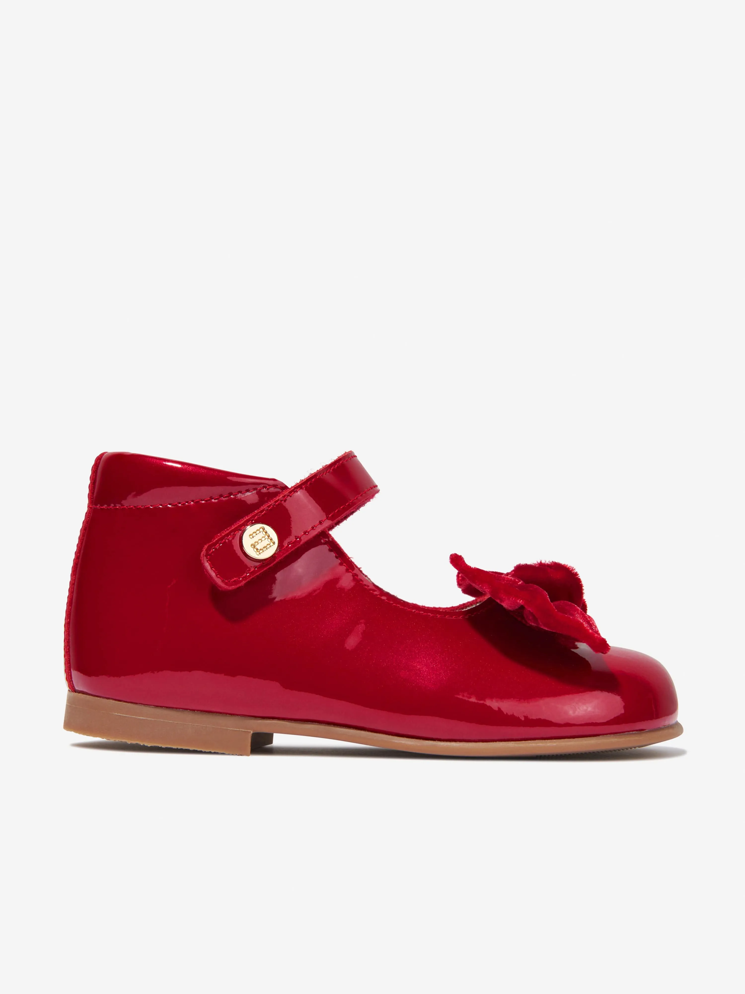 Andanines Girls Mary Jane Shoes With Bow in Red