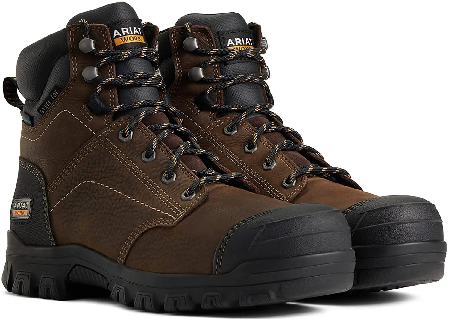 Ariat Women's Treadfast 6" Waterproof Steel Toe Work Boot, Dark Brown