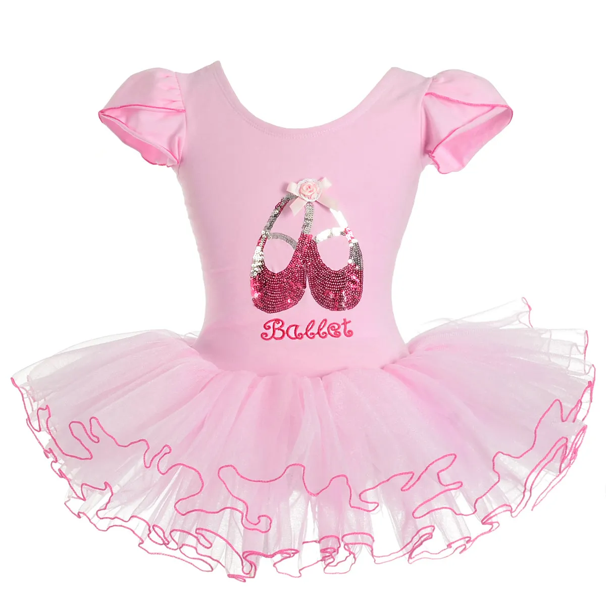 BA060 Girls' Sequined Ballerina Shoe Ballet Tutus Fairy Dance Costumes Size 2-8