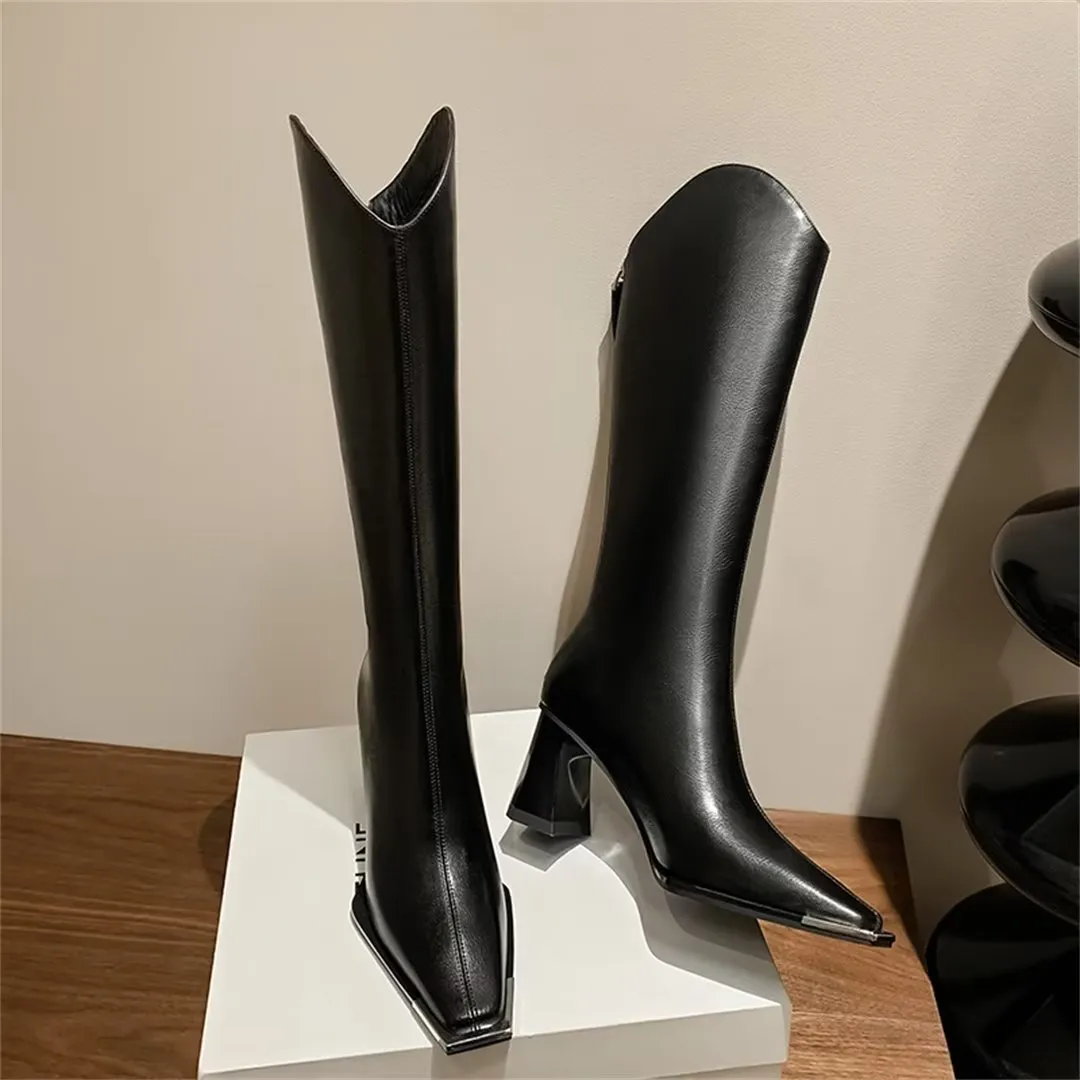 Bold Statement Long Leather Boots