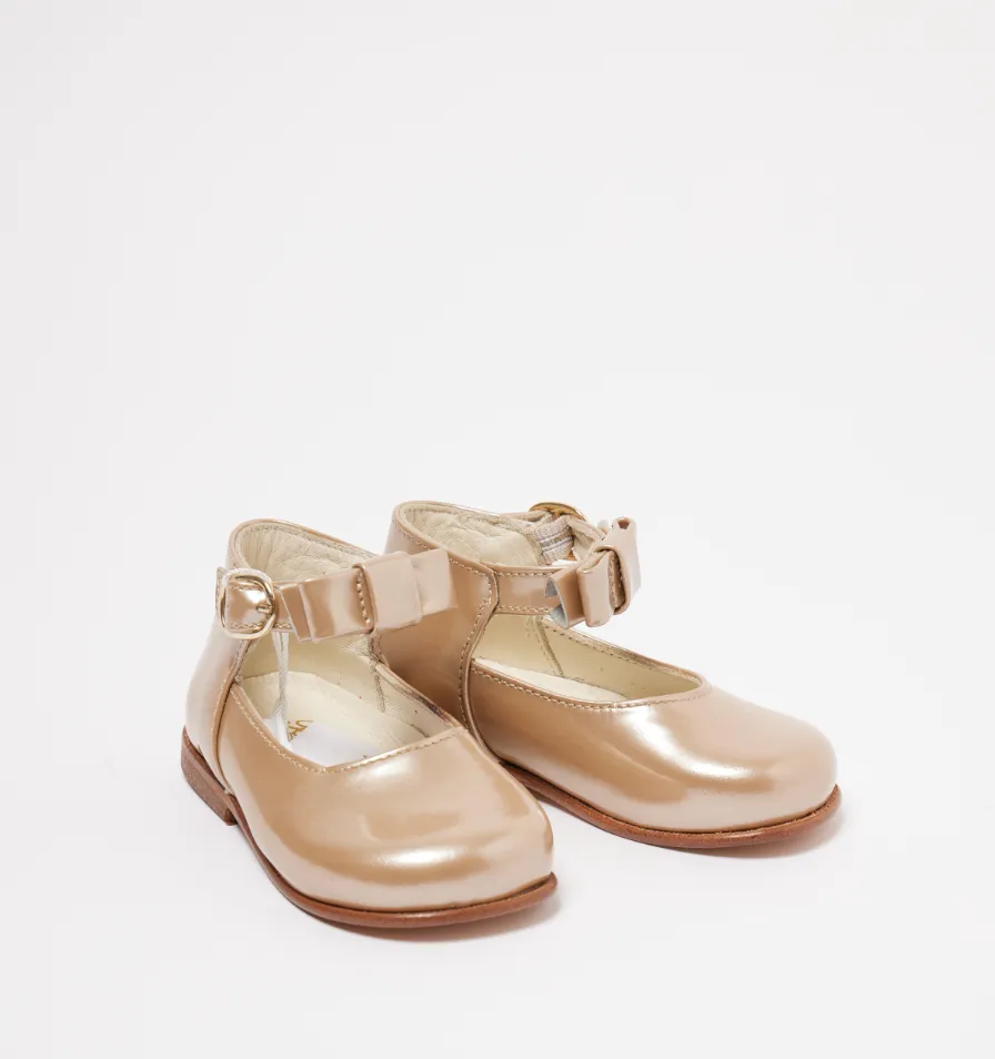 Bonpoint Nude Ankle Bow Baby Shoe