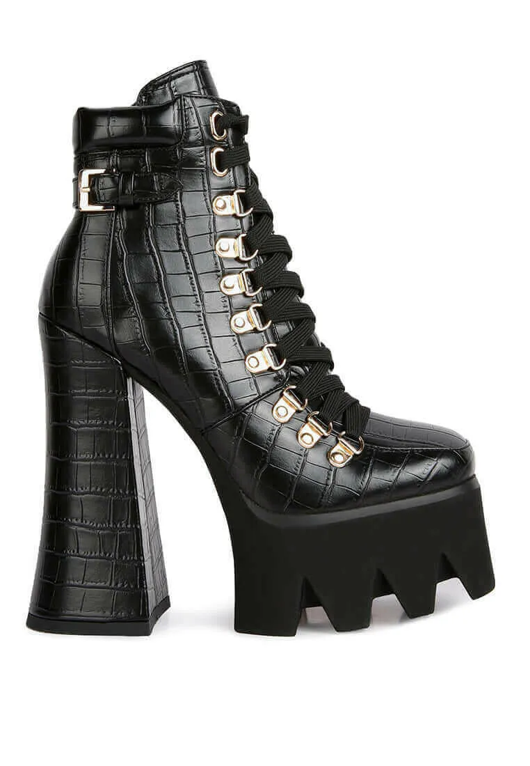 boogie high platform lace up boots