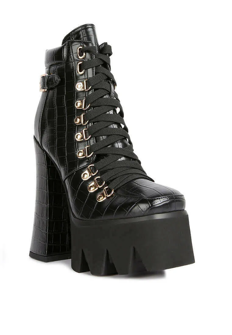 boogie high platform lace up boots