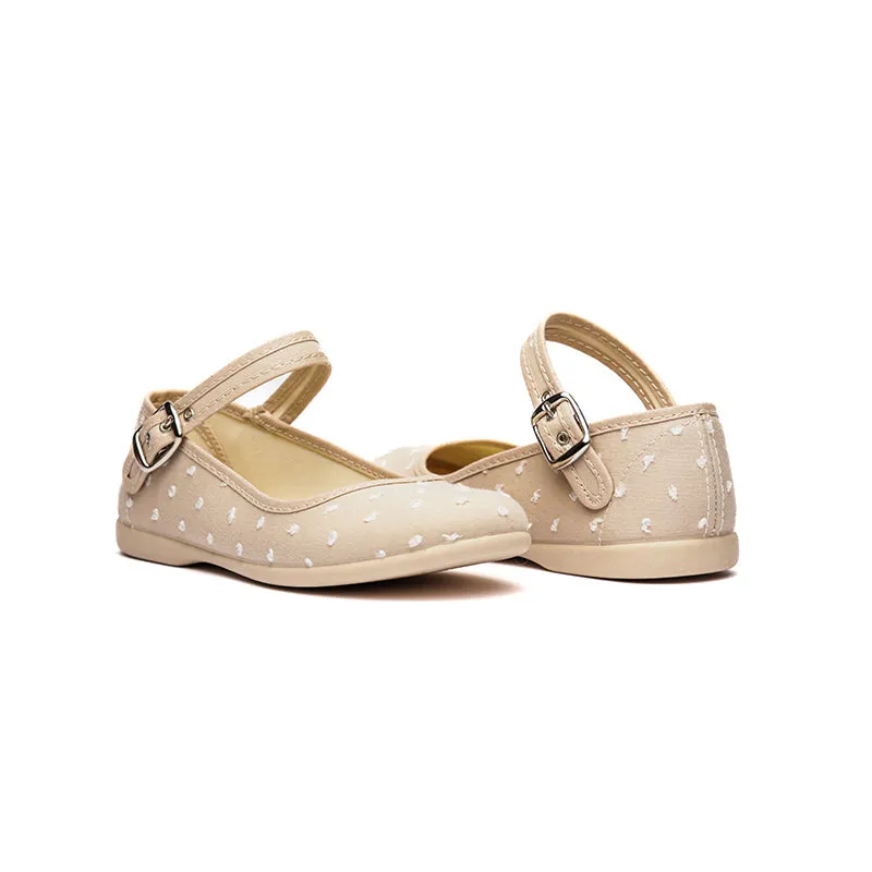 Classic Swiss-Dot Mary Janes in Camel by childrenchic