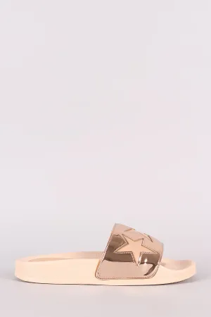 Contrasting Stars Slide Sandals