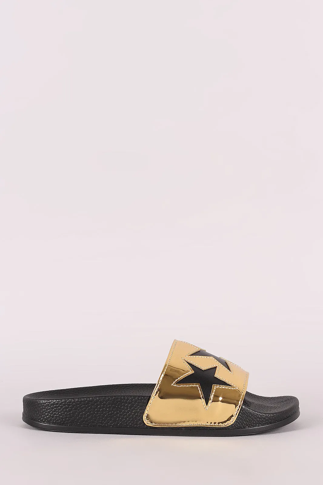 Contrasting Stars Slide Sandals