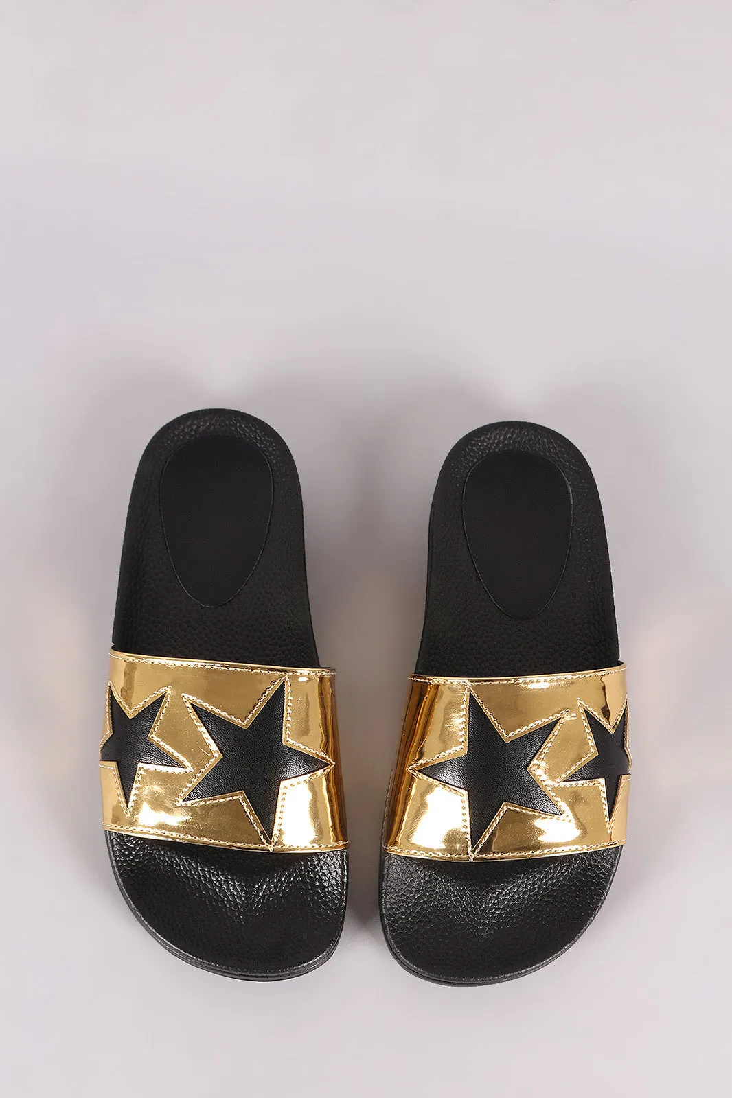 Contrasting Stars Slide Sandals