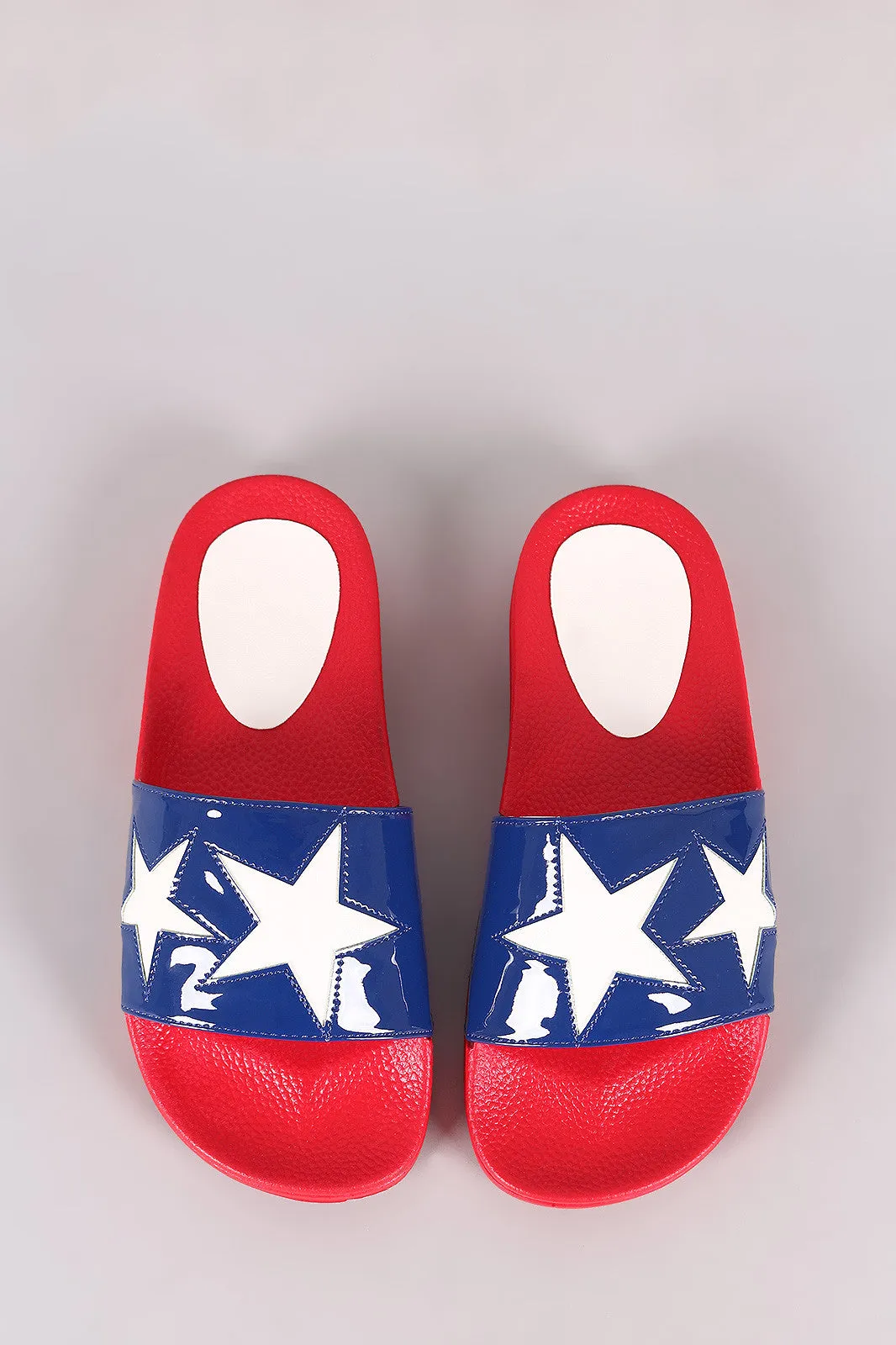 Contrasting Stars Slide Sandals