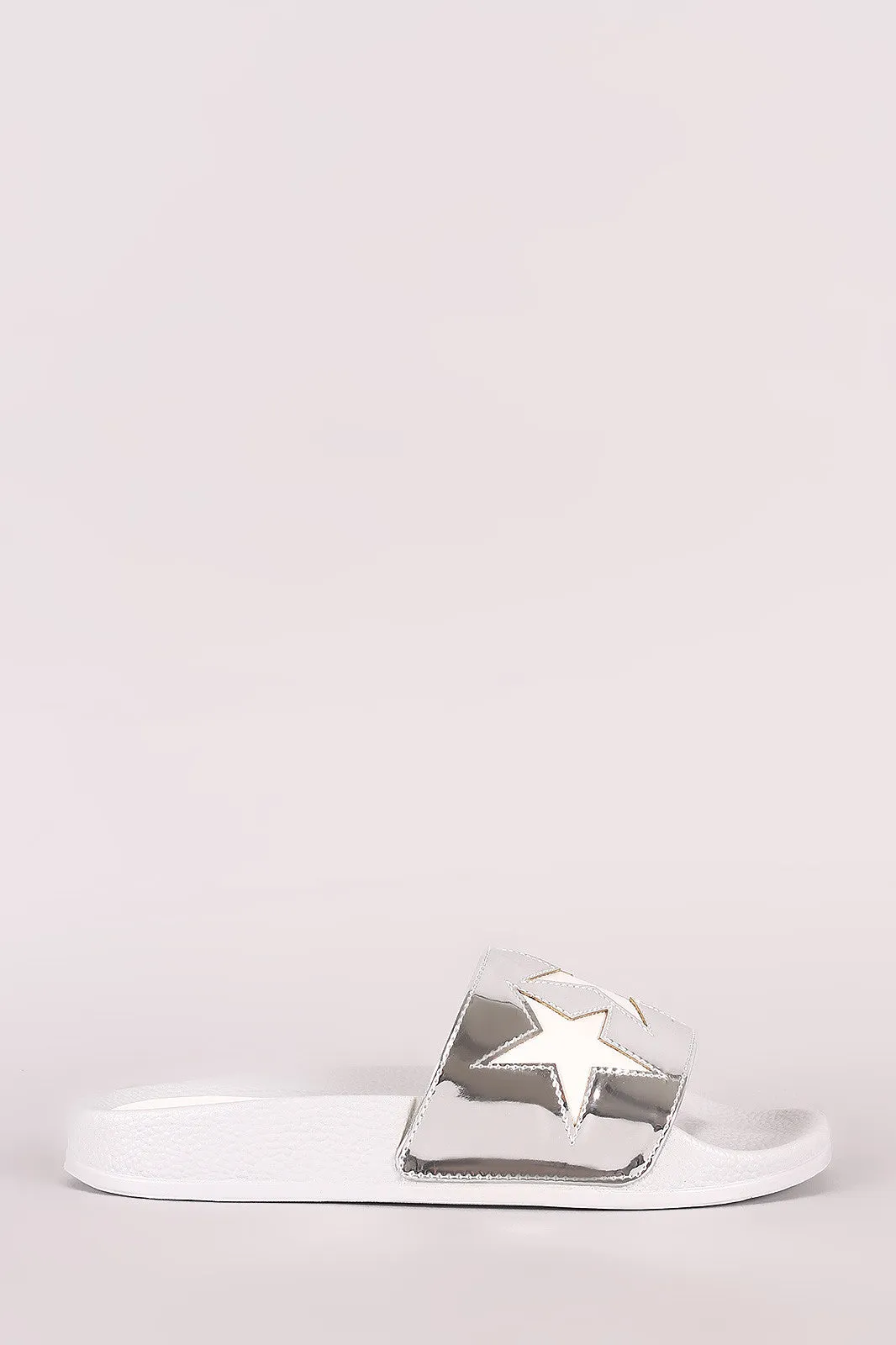 Contrasting Stars Slide Sandals