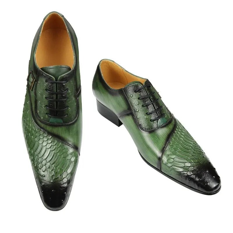 CrocEmbossed Luxury Leather Oxford Dress Shoes