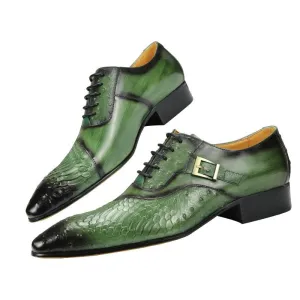 CrocEmbossed Luxury Leather Oxford Dress Shoes