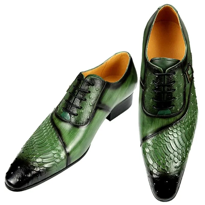 CrocEmbossed Luxury Leather Oxford Dress Shoes