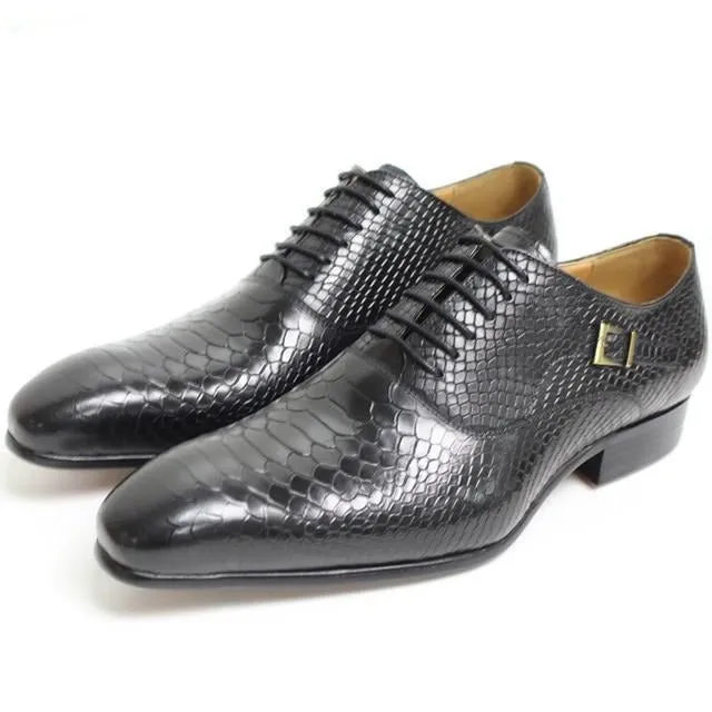 Exotic Serpent Italian Pointed Toe Oxford Dress Shoes