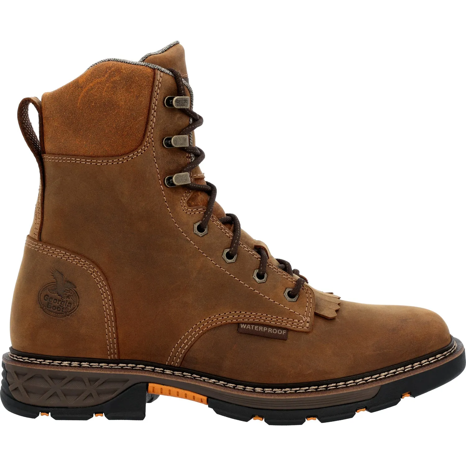 Georgia Mens Carbo-Tec FLX WP Lacer Brown Leather 8in Work Boots