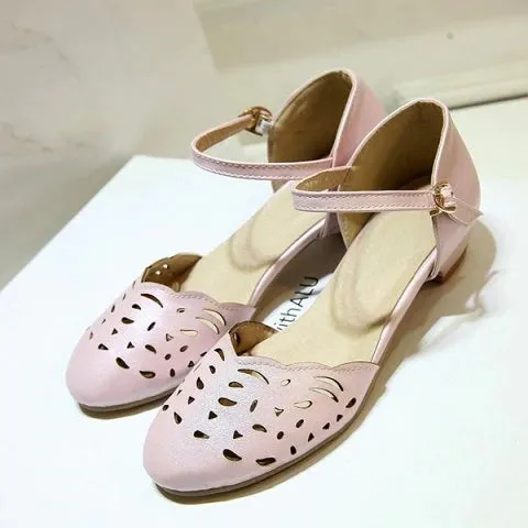 High quality Out Ankle Strap Flat Shoes