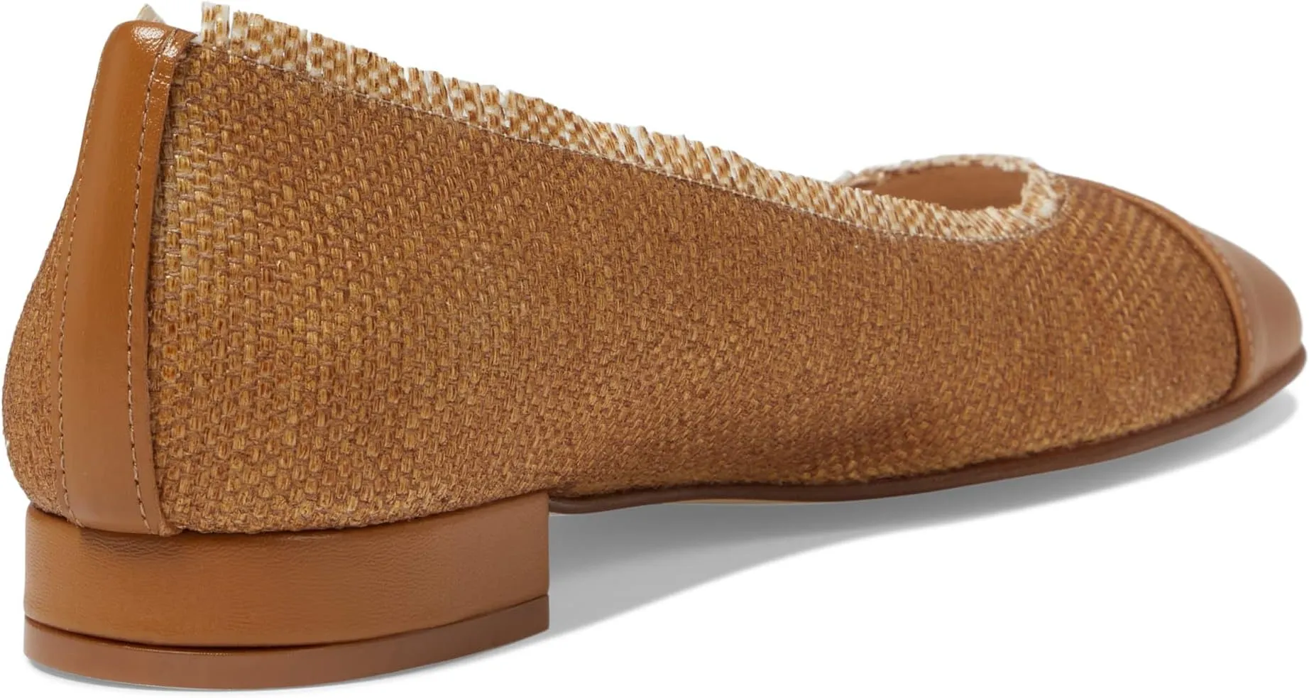 Imply French Sole Flats in Tan Raffia