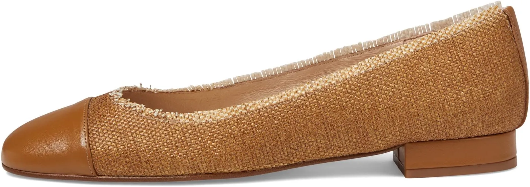 Imply French Sole Flats in Tan Raffia