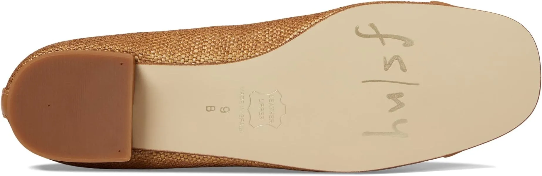 Imply French Sole Flats in Tan Raffia