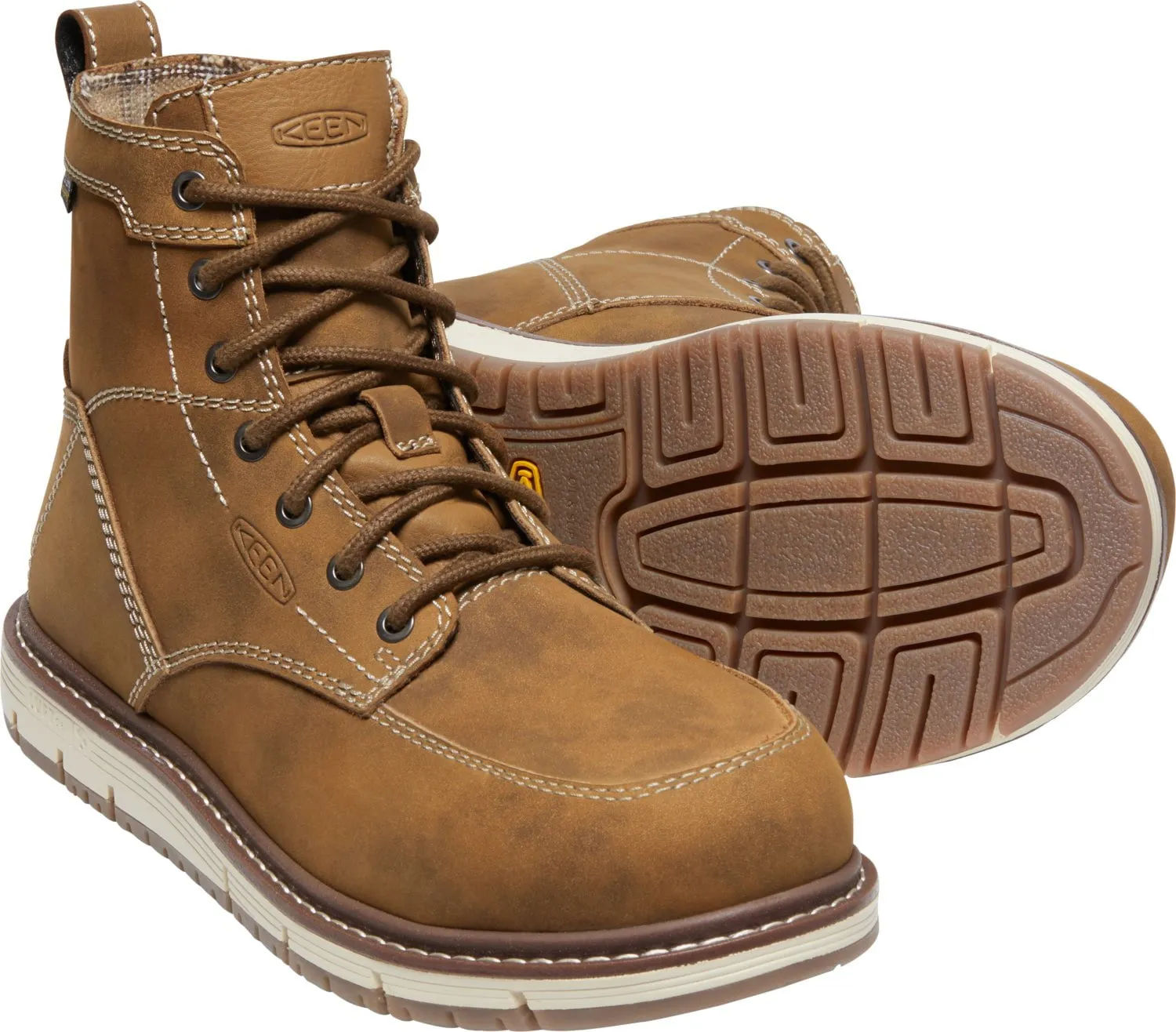 Keen Utility Womens San Jose 6in WP Almond/Gum Kg 113 Leather Work Boots