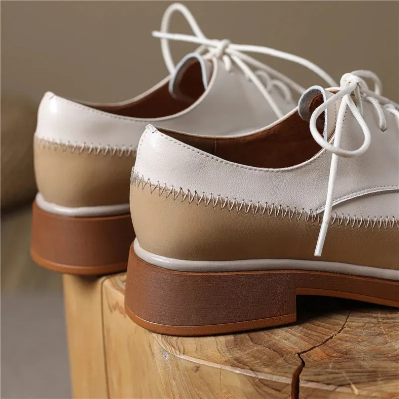 Leisure Vintage-inspired Vegan Leather Lace-Up Wingtip Oxford Shoes