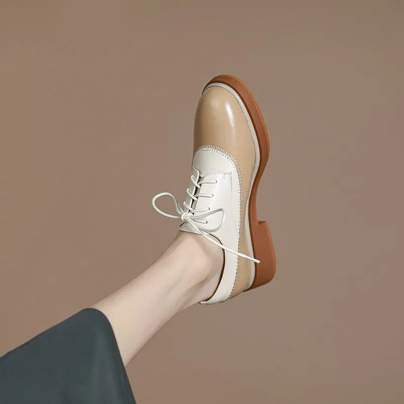 Leisure Vintage-inspired Vegan Leather Lace-Up Wingtip Oxford Shoes