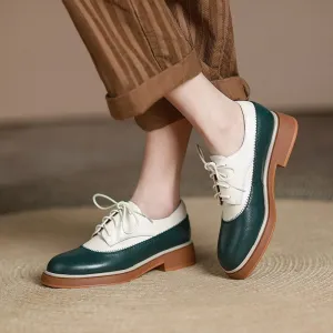 Leisure Vintage-inspired Vegan Leather Lace-Up Wingtip Oxford Shoes