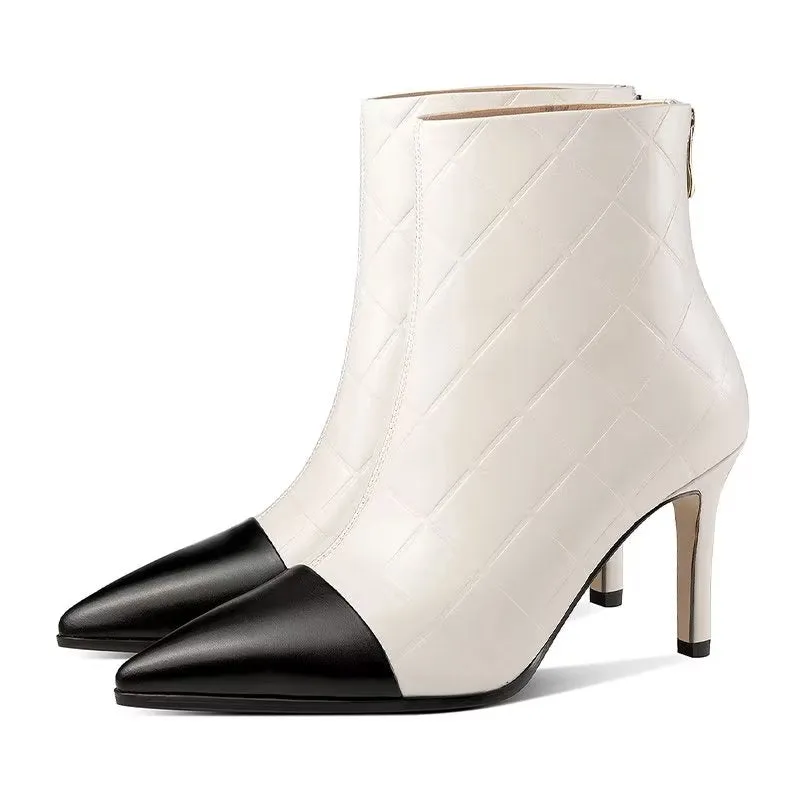 Luxury Exotica Pointed Toe High Heeled Boots