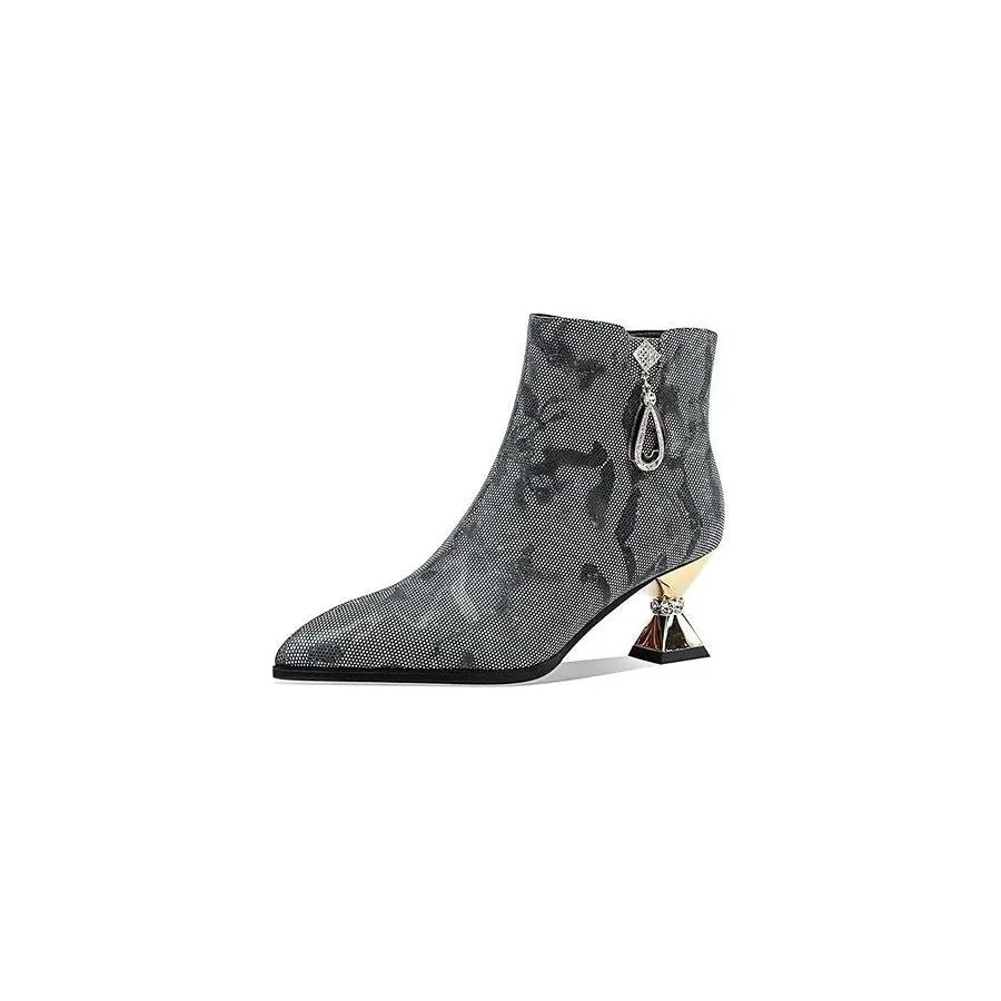 Luxury Serpent-Texture Pointed High Heeled Boots