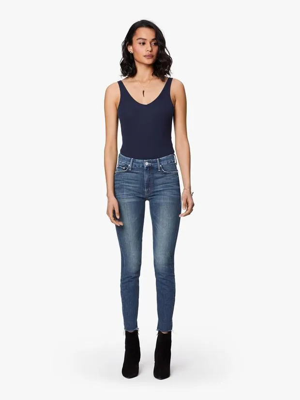 MOTHER - The Looker Ankle Fray Skinny Jeans in Gutterpunk