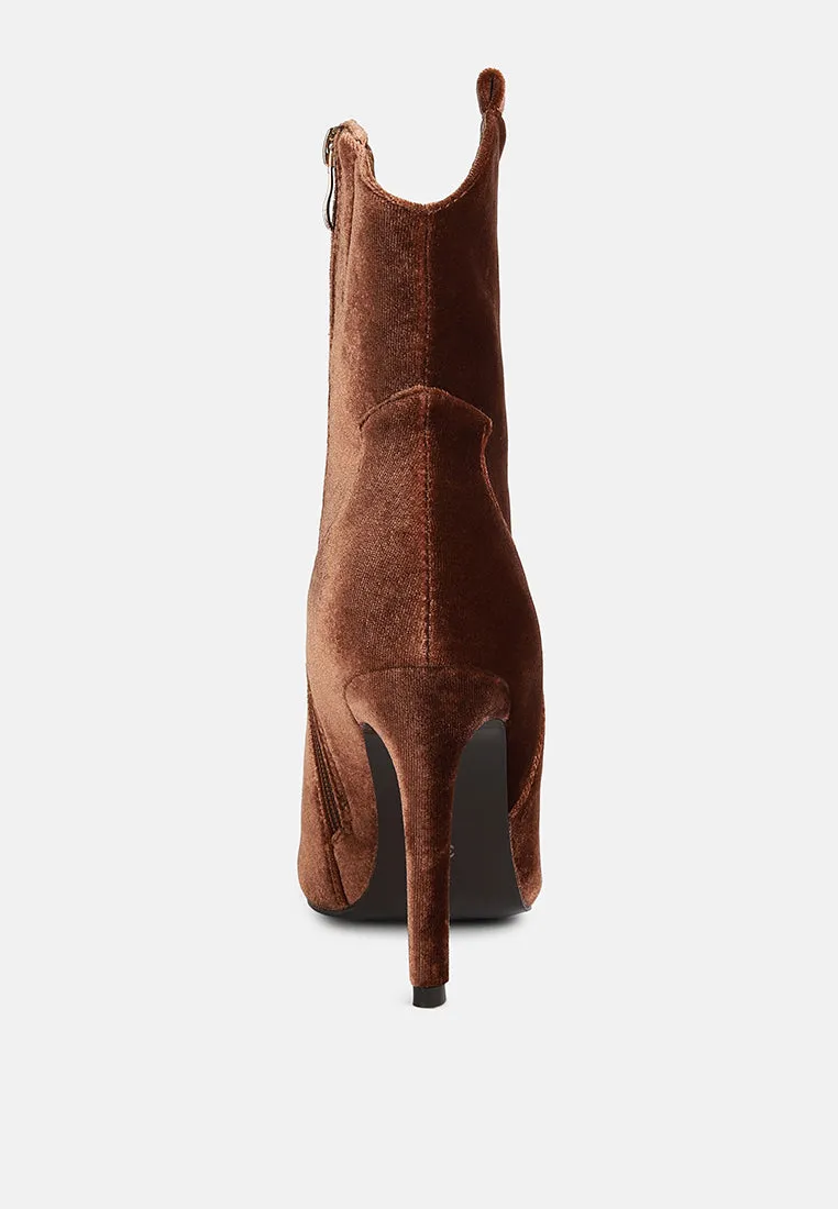 NAT-LOVE Brown Velvet Cow Girl boot