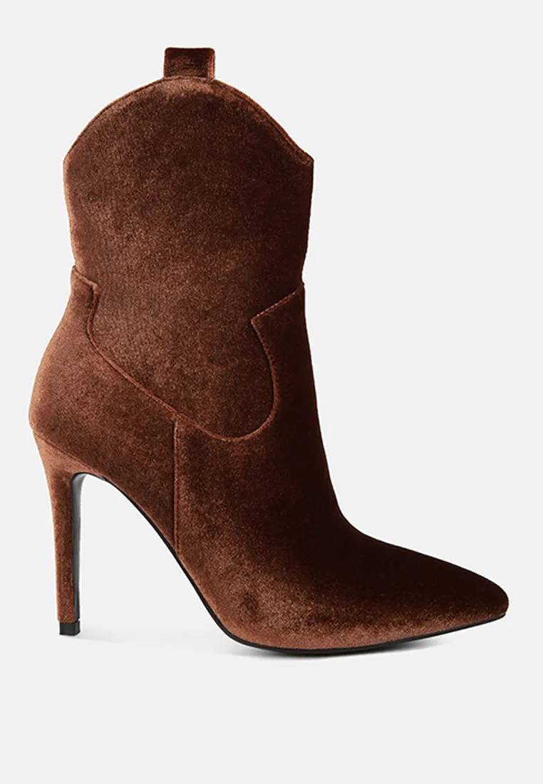 NAT-LOVE Brown Velvet Cow Girl boot