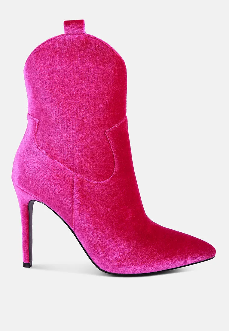 NAT-LOVE Fuchsia Velvet Cow Girl boot