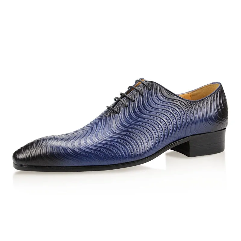 Opulent Exotic Print Pointed Toe Oxford Dress Shoes