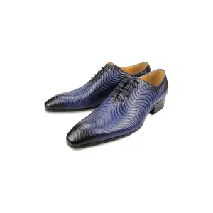 Opulent Exotic Print Pointed Toe Oxford Dress Shoes