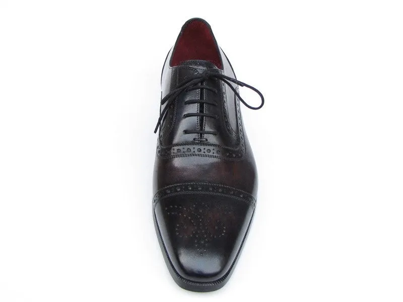 Paul Parkman Captoe Bronze & Black Oxfords