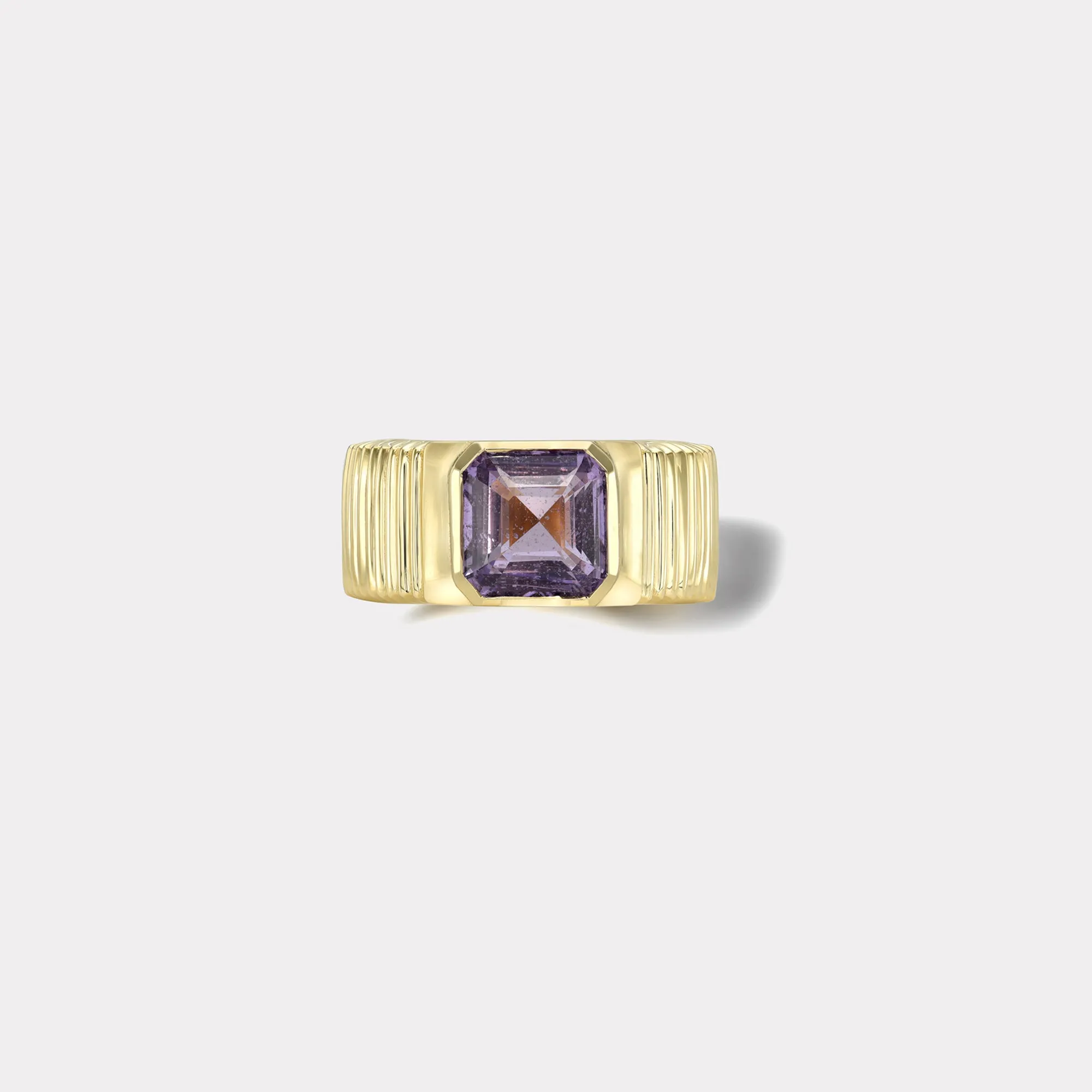 Pleated Solitaire Band -  3.04ct Purple Sapphire