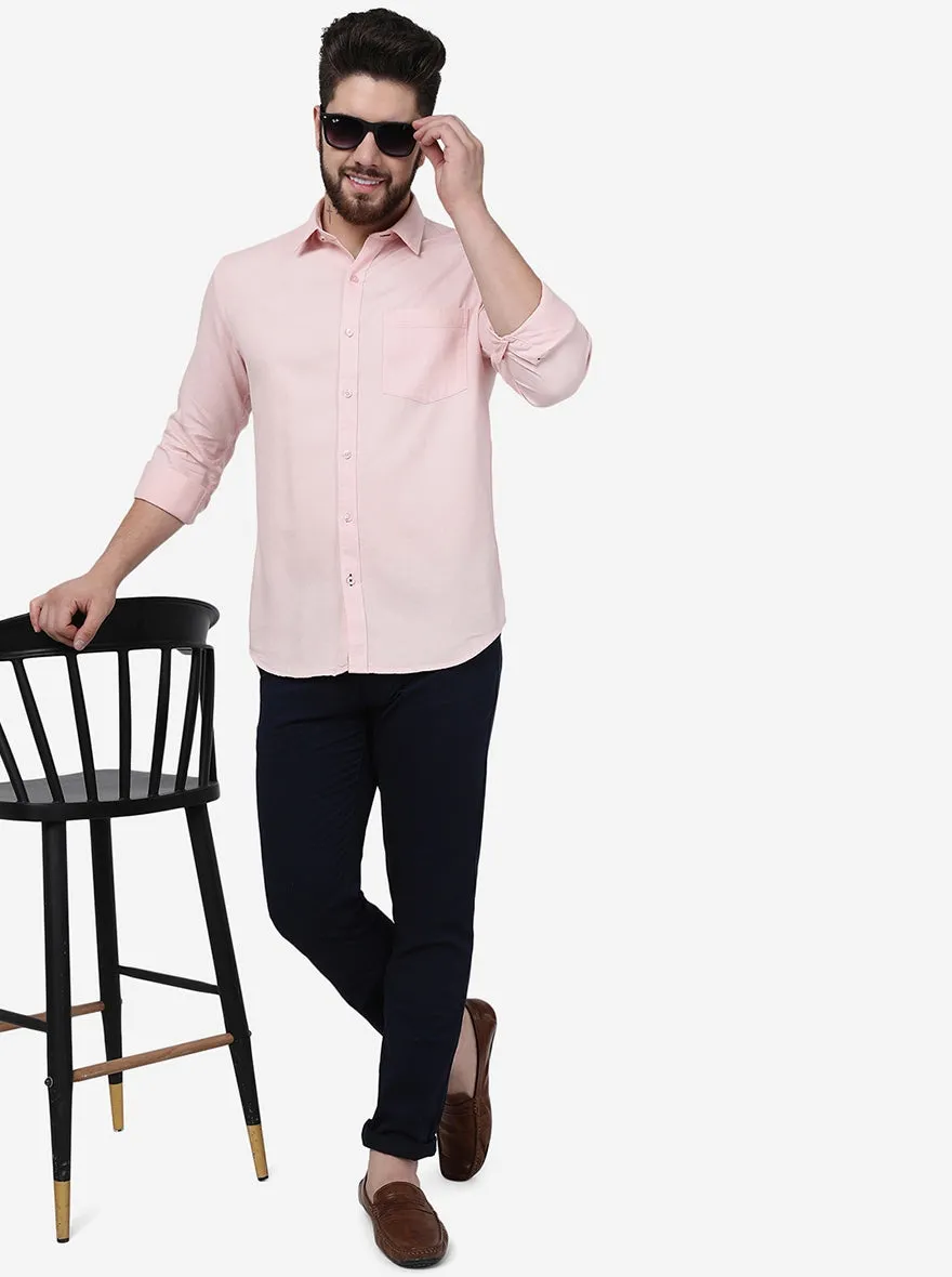 Potpourri Pink Solid Smart Fit Semi Casual Shirt | Greenfibre