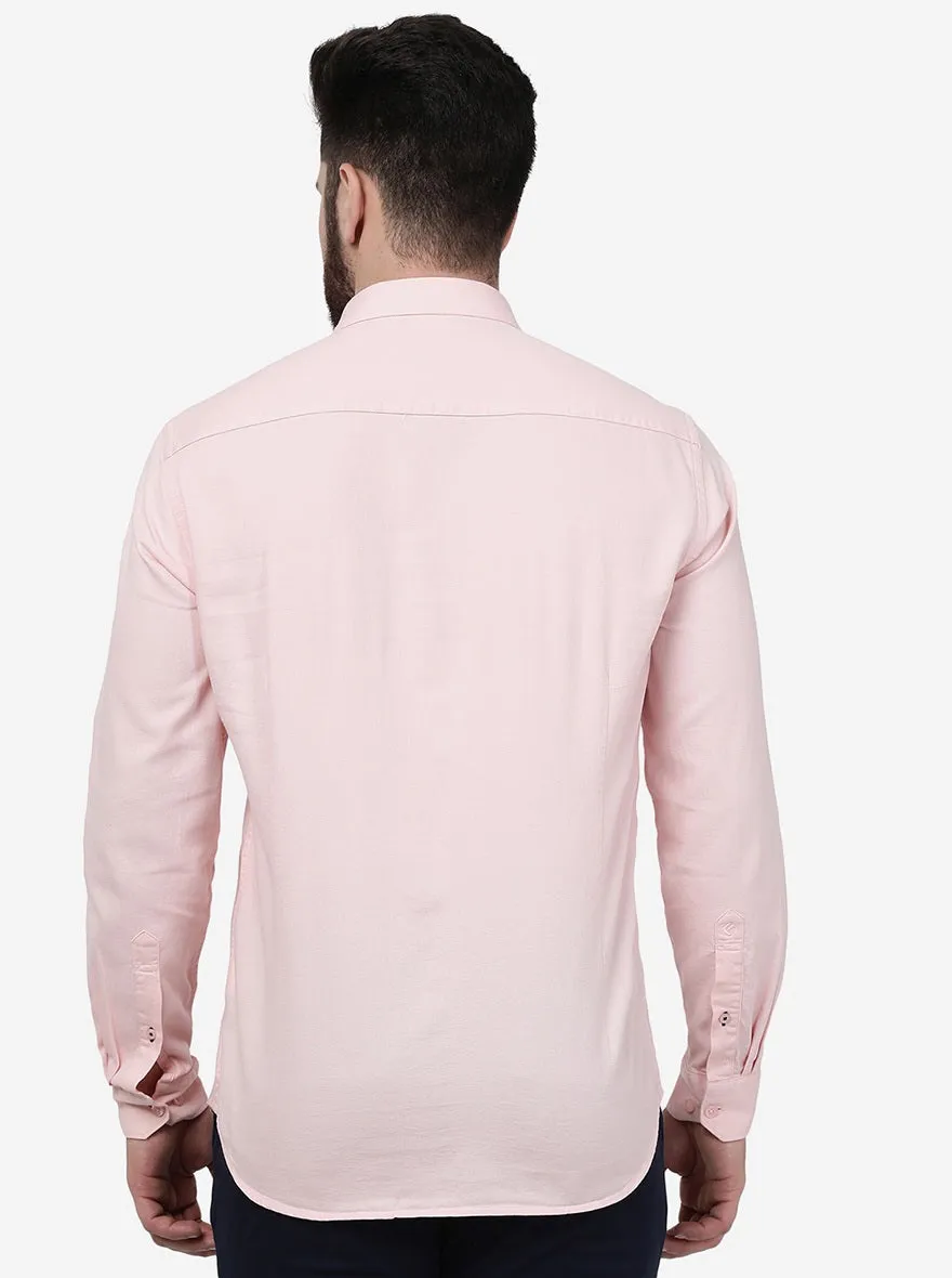 Potpourri Pink Solid Smart Fit Semi Casual Shirt | Greenfibre