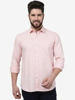 Potpourri Pink Solid Smart Fit Semi Casual Shirt | Greenfibre