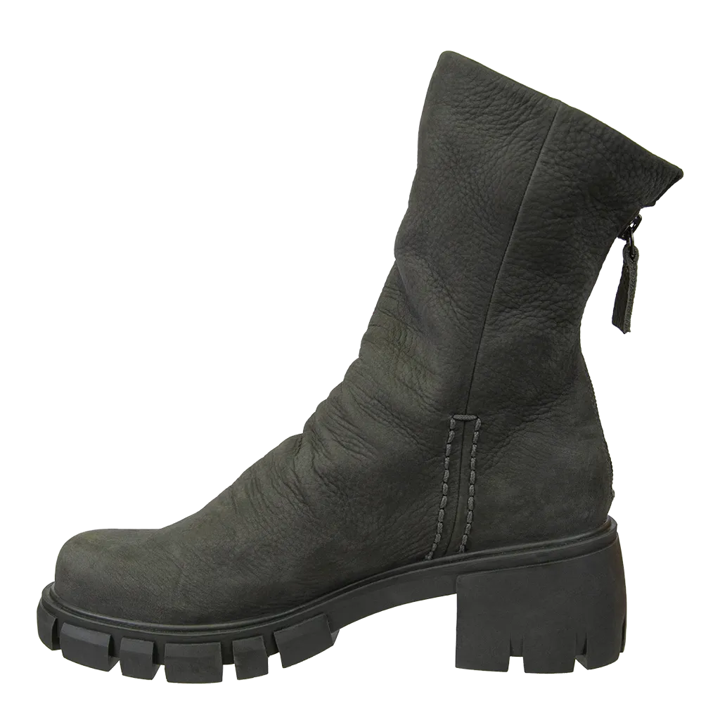 PROTOCOL in GREY Heeled Mid Shaft Boots