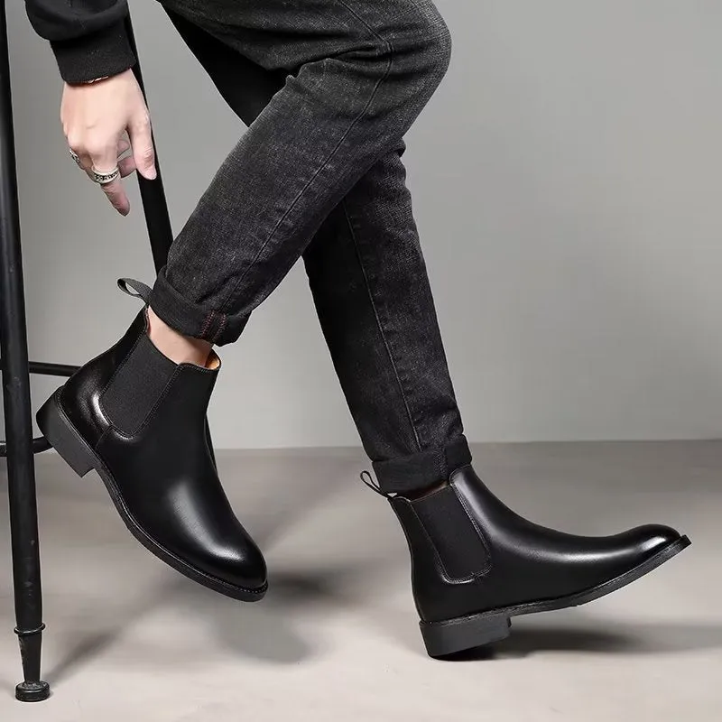 RomaLuxe Pointed Toe Chelsea Boots