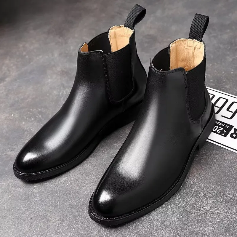 RomaLuxe Pointed Toe Chelsea Boots