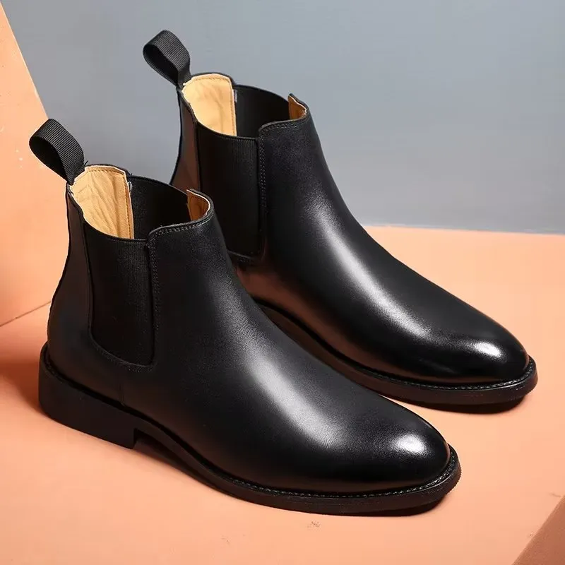 RomaLuxe Pointed Toe Chelsea Boots